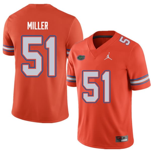 Men's NCAA Florida Gators Ventrell Miller #51 Stitched Authentic Jordan Brand Orange College Football Jersey CYM8165GX